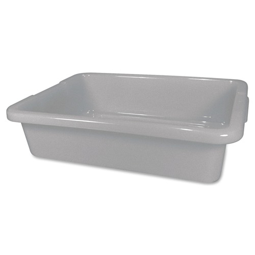 Cleaning Carts | Rubbermaid Commercial FG334900GRAY 20 in. x 15 in. x 5 in. Bus/Utility Tote - Gray image number 0