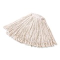 Mops | Rubbermaid Commercial FGF11600WH00 12-Piece 16 oz. Premium Cut-End Cotton Wet Mop Head with 1 in. Orange Band (White) image number 1