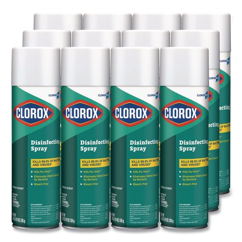 Cleaning & Janitorial Supplies | Clorox 38504 19 oz. Fresh Aerosol Disinfecting Spray (12/Carton) image number 0