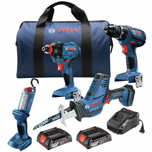 Combo Kits | Factory Reconditioned Bosch GXL18V-496B22-RT 18V Lithium-Ion Cordless 4-Tool Combo Kit (2 Ah) image number 0