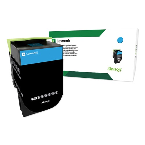 Ink & Toner | Lexmark 80C0XCG 4000 Page-Yield TAA Compliant Return Program High-Yield Toner - Cyan image number 0