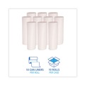 Trash Bags | Boardwalk H7658MWKR01 55 Gallon 0.63 mil 38 in. x 58 in. Repro Low-Density Can Liners - White (10 Rolls/Carton,10 Bags/Roll) image number 3