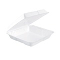 Food Trays, Containers, and Lids | Dart 95HT1R 9.25 in. x 9.5 in. x 3 in. Foam Hinged Lid Containers (200/Carton) image number 1