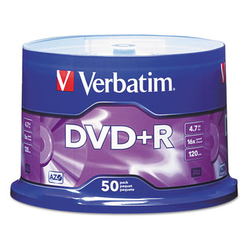 Verbatim 4.7 GB 16x DVD R Recordable Disc - Matte Silver (50/Pack)