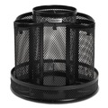Office Jansan | Rolodex 1773083 6.5 in. Diameter x 6.5 in. Height 8 Compartments Steel Wire Mesh Spinning Desk Sorter - Black image number 0
