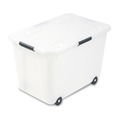 Office Jansan | Advantus 34009 15 Gallon 23.75 in. x 15.75 in. x 15.75 in. Letter/Legal Files Rolling Storage Box - Clear image number 0