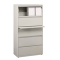 Office Filing Cabinets & Shelves | Alera 26145 30 in. x 18.62 in. x 67.62 in. Five Legal/Letter/A4-Size File Drawers Lateral File Cabinet - Light Gray image number 5