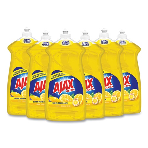 Cleaning & Janitorial Supplies | Ajax 149861 52 oz. Bottle Dish Detergent - Lemon Scent (6/Carton) image number 0
