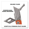 Knives | Great Neck 74201 3.5 in. Aluminum Handle Quick Change Lock Back Utility Knife - Orange image number 3