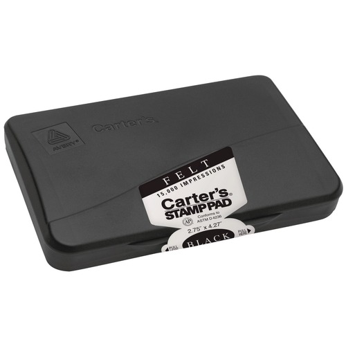 Office Jansan | Carter's 21081 4.25 in. x 2.75 in. Pre-Inked Felt Stamp Pad - Black image number 0