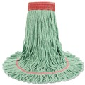 Mops | Boardwalk BWK503GNCT 5 in. Super Loop Cotton/Synthetic Fiber Wet Mop Head - Large, Green (12/Carton) image number 1