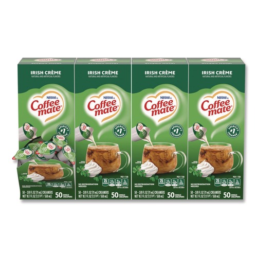 Food Service | Coffee-Mate 11002803 0.38 oz. Mini Cups Liquid Coffee Creamer - Irish Cream (200/Carton) image number 0