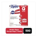 Cleaning & Janitorial Supplies | Ziploc 682253 2 Gallon 1.75 mil. 15 in. x 13 in. Double Zipper Storage Bags - Clear (100/Carton) image number 1