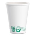 Food Service | SOLO 378PLA-PLANET 8 oz. Compostable Paper Hot Cups - White/Green (50/Pack) image number 0