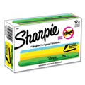 Office Jansan | Sharpie 27026 Chisel Tip Pocket Style Highlighters - Fluorescent Green Ink, Green Barrel (1 Dozen) image number 1
