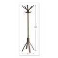 Office Jansan | Alba PMCAFE 21.67w x 21.67d x 69.33h Cafe Ten Peg/Five Hook Wood Coat Stand - Espresso Brown image number 4