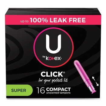 Kimberly-Clark U by Kotex Click Super Absorbency Compact Tampons (8 Packs/Carton)