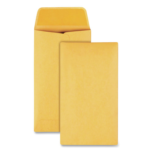 Office Jansan | Quality Park QUA50662 Trade Size 6 3.38 in. x 6 in. Square Flap Gummed Closure Coin and Small Part Envelopes - Brown Kraft (500/Box) image number 0