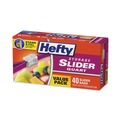 Office Jansan | Hefty 00R88075 1 qt. 1.5 mil. 8 in. x 7 in. Slider Bags - Clear (40/Box) image number 2
