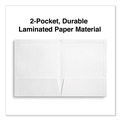 Office Jansan | Universal UNV56417 2-Pocket 11 in. x 8-1/2 in. Laminated Cardboard Paper Portfolios - White (25/Pack) image number 4