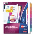 Office Jansan | Avery 11163 Ready Index 11 in. x 9.25 in. 8-Tab 1 to 8 Extra Wide Tabs Customizable TOC Dividers - Multicolor Tabs/White (1-Set) image number 0