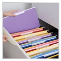  | Universal UNV10525 Legal Size Deluxe 1/3-Cut Colored Top Tab File Folders - Violet/Light Violet (100/Box) image number 3