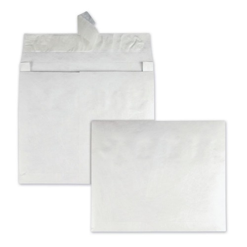 Envelopes & Mailers | Survivor QUAR4430 Tyvek 10 x 13 18 lb. Heavyweight Square Flap Open End Expansion Mailers - White (100/Carton) image number 0