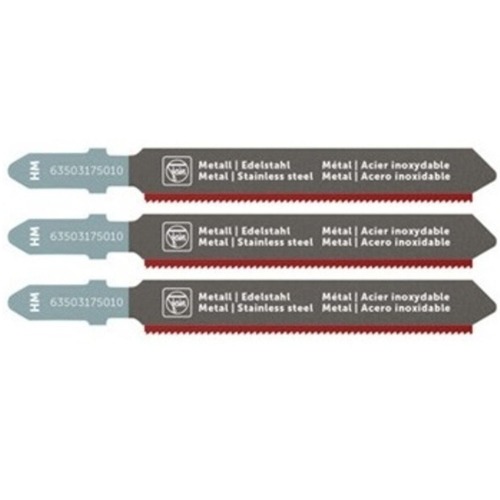 New Year New Savings! Save $25 off $150 | Fein 63503175010 (3/Pack) 2-3/8 in. 24 TPI HM Carbide T-Shank Jigsaw Blade image number 0