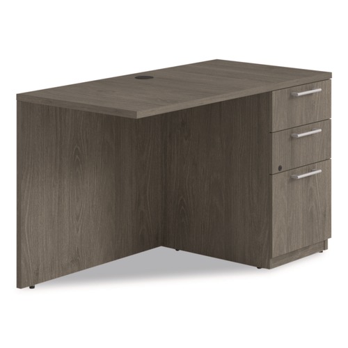 Office Desks & Workstations | Alera AE1NZK-R2448UF TOM 48 in. x 24 in. x 29 in. Seville Series Right Desk Return with Pedestal - Walnut image number 0