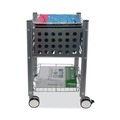 Office Filing Cabinets & Shelves | Vertiflex VF52002 13.75 in. x 15.5 in. x 26.25 in. 1 Shelf 1 Bin Metal Sidekick File Cart - Matte Gray image number 4