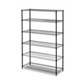  | Alera ALESW664818BL NSF Certified 6-Shelf 48 in. x 18 in. x 72 in. Wire Shelving Kit - Black image number 0