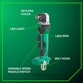 Right Angle Drills | Metabo HPT DN18DSLQ4M 18V Li-Ion 3/8 in. Angle Drill (Tool Only) image number 3