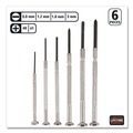 Office Jansan | Great Neck GP6C 6-Piece Phillips/Slotted Polished Steel Handles Assorted Lengths Precision Screwdriver Set image number 1