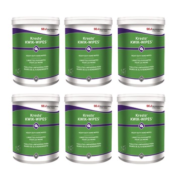 SC Johnson 7.9 in. x 5.7 in. 1-Ply Kresto KWIK-WIPES Cloth - Citrus, White (6 Packs/Carton)