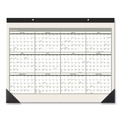 Office & Office Supplies | AT-A-GLANCE SK32G00 12-Month (Jan to Dec): 2026 22 in. x 17 in. Recycled Monthly Desk Pad - Sand/Green Sheets, Black Binding/Black Corners image number 1