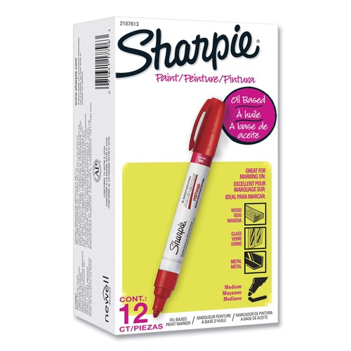 Office Jansan | Sharpie 2107613 Medium Bullet Tip Permanent Paint Marker - Red (1 Dozen) image number 0