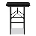  | Alera 55601 48 in. W x 23.88 in. D x 29 in. H Rectangular Wood Folding Table - Black image number 2