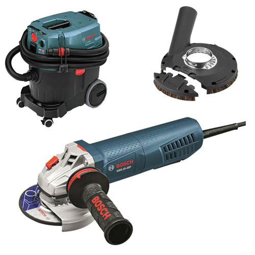 Combo Kits | Bosch GWS10-45P-OSHA 10 Amp 4-1/2 in. Angle Grinder with Paddle Switch and Dust Collection System image number 0