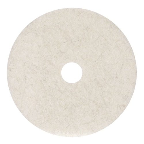Dusters | Boardwalk BWK4017NAT 17 in. Diameter Natural Burnishing Floor Pads - White (5/Carton) image number 0