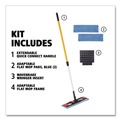 Mops | Rubbermaid Commercial 2132426 19.5 in. x 5.5 in. Microfiber Head 48 in. to 72 in. Aluminum Handle Adaptable Flat Mop Kit - Blue/Yellow image number 2