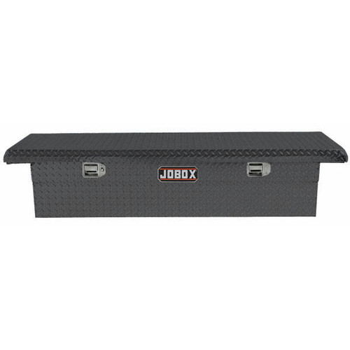Crossover Truck Boxes | JOBOX PAC1357002 Aluminum Single Lid Low-Profile Full-size Crossover Truck Box (Black) image number 0