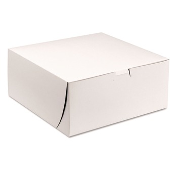 SCT SCH 0961 9 in. x 9 in. x 4 in. Paper One-Piece Non-Window Bakery Boxes - White (200/Bundle)