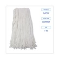 Mops | Boardwalk BWK2032RCT No. 32 Rayon Cut-End Wet Mop Head - White (12/Carton) image number 4