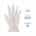 New Year New Savings! Save $25 off $150 | Boardwalk BWK361MBX 3.6 mil 9.5 in. Long Powder-Free Exam Vinyl Gloves - Medium, Clear (100/Box) image number 6