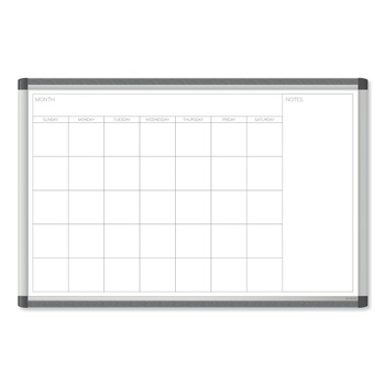 U Brands PINIT 35 x 23 Magnetic Dry Erase Undated One Month Calendar - White