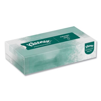 Kleenex 2-Ply Flat Box Naturals Facial Tissue for Business - White (125 Sheet/Box)
