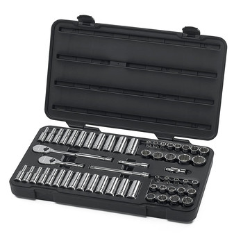 GearWrench 80551 57-Piece SAE/Metric 3/8 in. Drive 12 Point Socket and Wrench Set