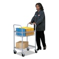 Utility Carts | Safco 5235GR 18.75 in. x 26.75 in. x 38.5 in. 600 lbs. Capacity Wire Mail Cart - Metallic Gray image number 2