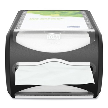 Tork 6432000 7.5 in. x 12.1 in. x 5.7 in. Xpressnap Counter Napkin Dispenser - Black