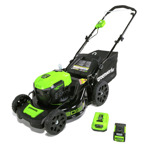 Push Mowers | Greenworks 2507802 Greenworks MO40L410 40V 20 in. Brushless Dual Mower image number 0